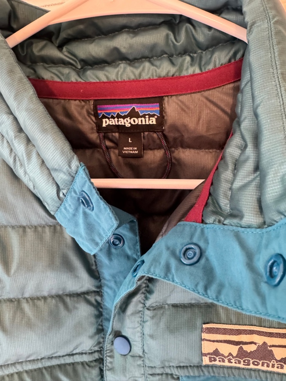 Patagonia Women’s 600 Fill Down Snap-T Pullover Puffer Jacket GUC Sz L - Picture 3 of 11